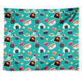 Cute Japanese Sushi Pattern Print Tapestry