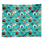 Cute Japanese Sushi Pattern Print Tapestry