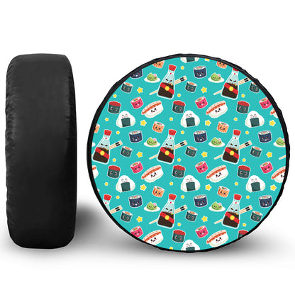 Cute Japanese Sushi Pattern Print Tire Cover