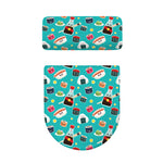 Cute Japanese Sushi Pattern Print Toilet Lid And Tank Cover Set