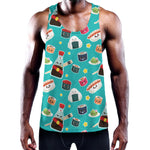 Cute Japanese Sushi Pattern Print Training Tank Top