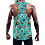 Cute Japanese Sushi Pattern Print Training Tank Top