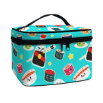 Cute Japanese Sushi Pattern Print Travel Makeup Bag
