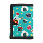 Cute Japanese Sushi Pattern Print Trifold Wallet