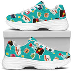 Cute Japanese Sushi Pattern Print White Chunky Shoes