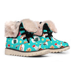 Cute Japanese Sushi Pattern Print Winter Boots