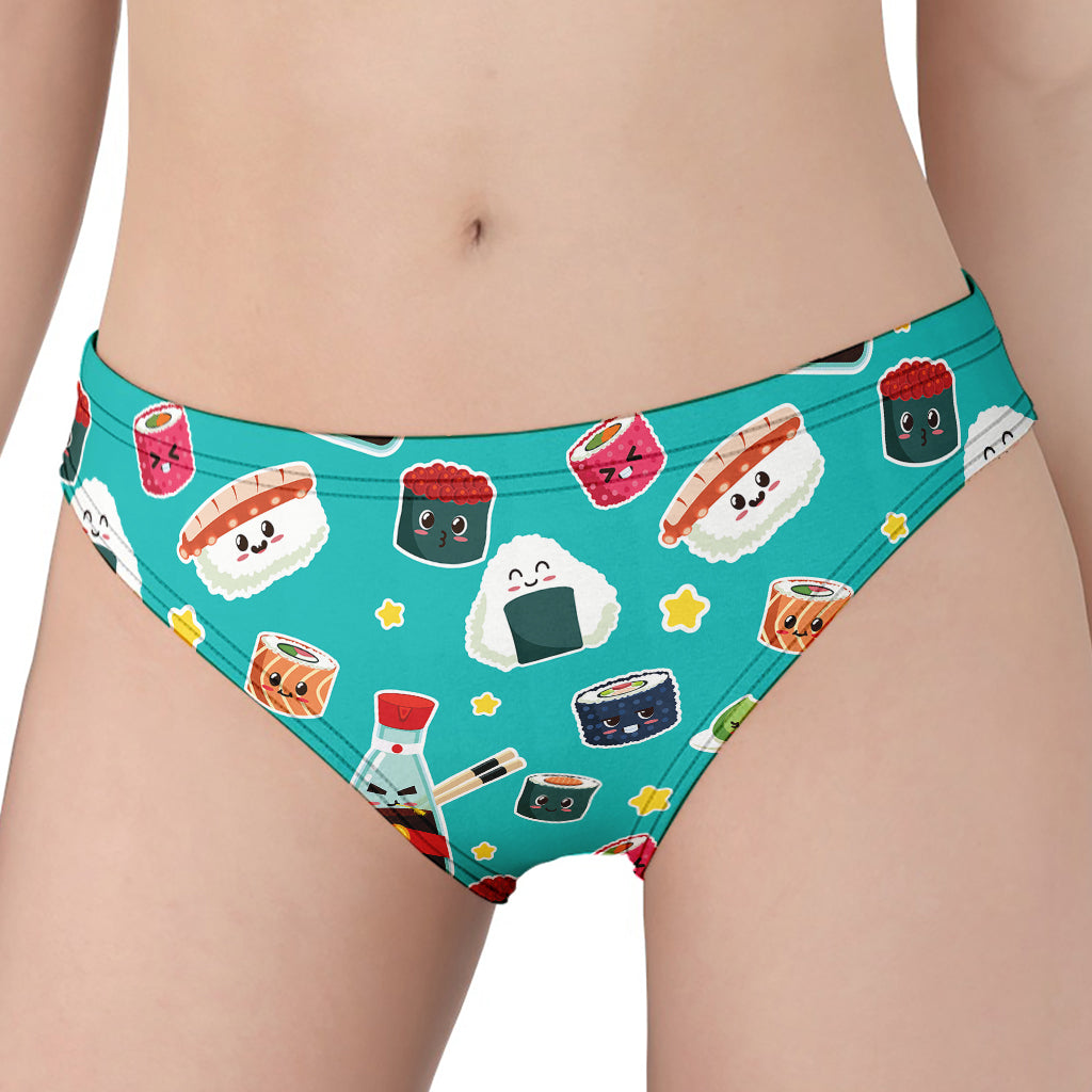 Cute Japanese Sushi Pattern Print Women's Panties