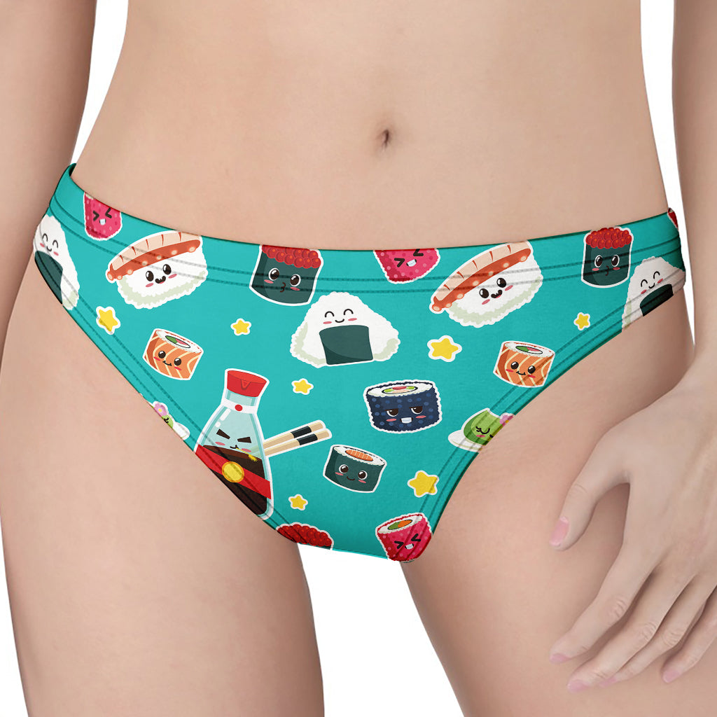 Cute Japanese Sushi Pattern Print Women's Thong