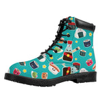 Cute Japanese Sushi Pattern Print Work Boots