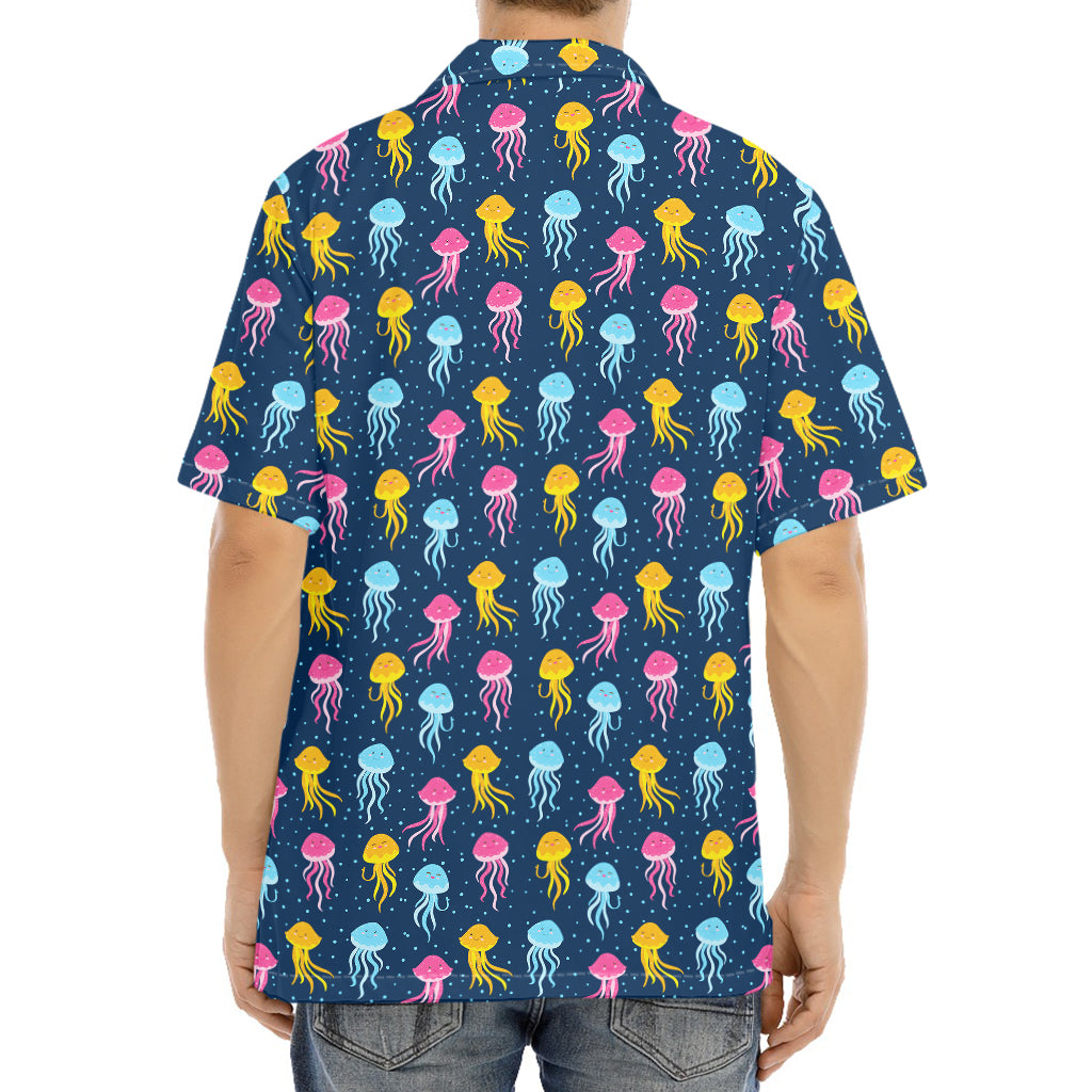 Cute Jellyfish Pattern Print Aloha Shirt