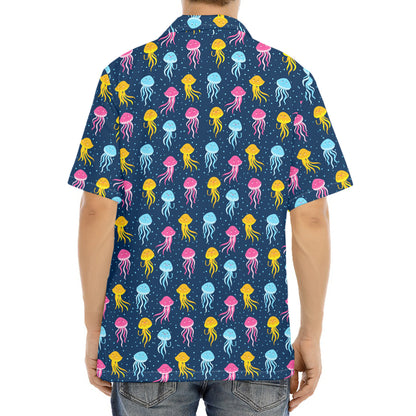 Cute Jellyfish Pattern Print Aloha Shirt