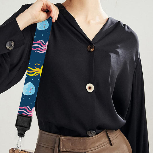 Cute Jellyfish Pattern Print Bag Strap