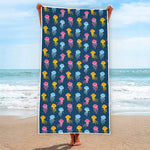 Cute Jellyfish Pattern Print Beach Towel