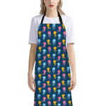 Cute Jellyfish Pattern Print Bib Apron With Pocket