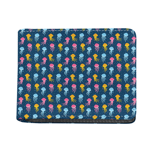 Cute Jellyfish Pattern Print Bifold Wallet