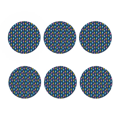 Cute Jellyfish Pattern Print Coaster Set