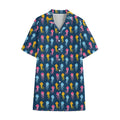 Cute Jellyfish Pattern Print Cotton Hawaiian Shirt