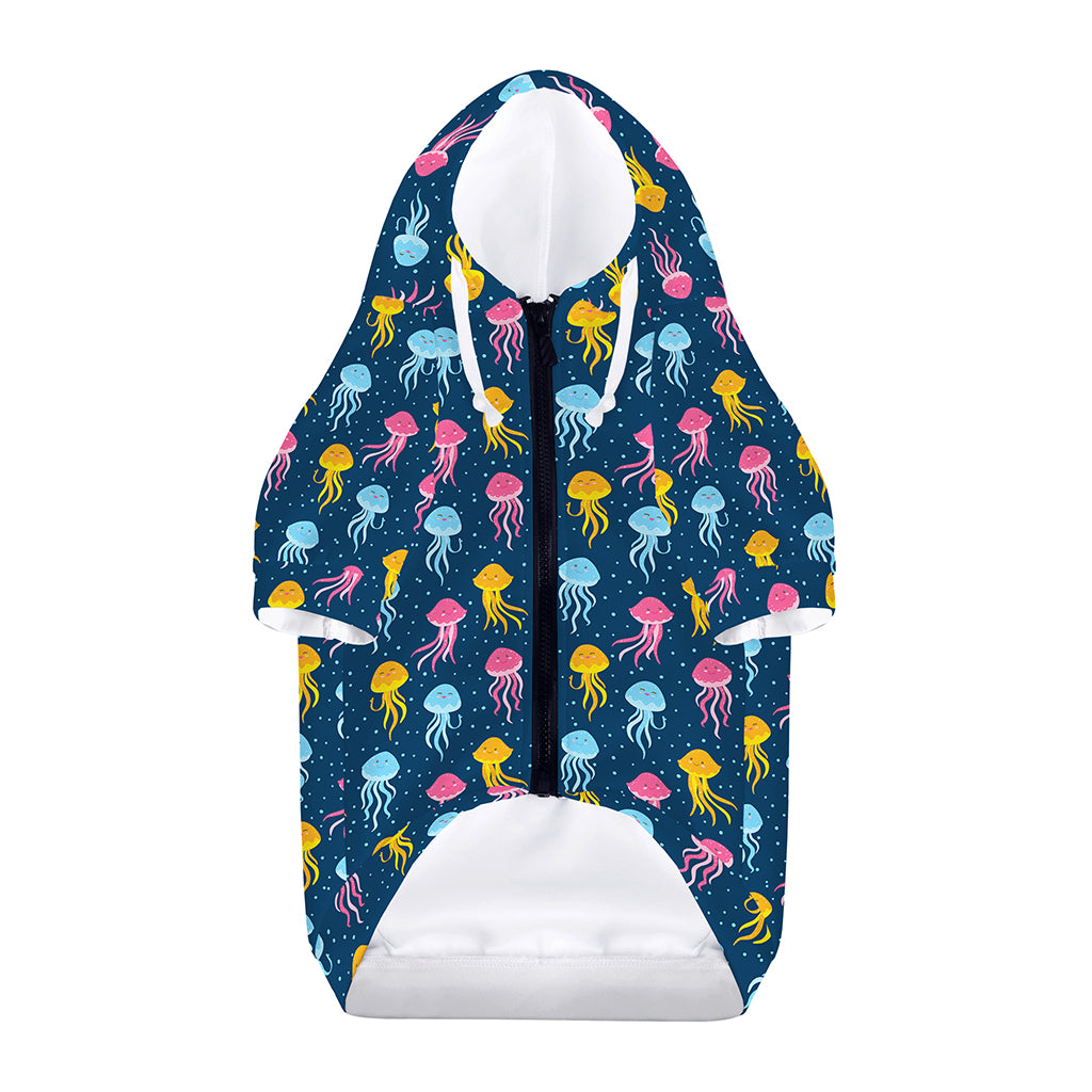Cute Jellyfish Pattern Print Dog Zip Up Hoodie