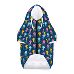 Cute Jellyfish Pattern Print Dog Zip Up Hoodie