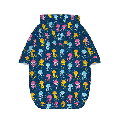 Cute Jellyfish Pattern Print Dog Zip Up Hoodie