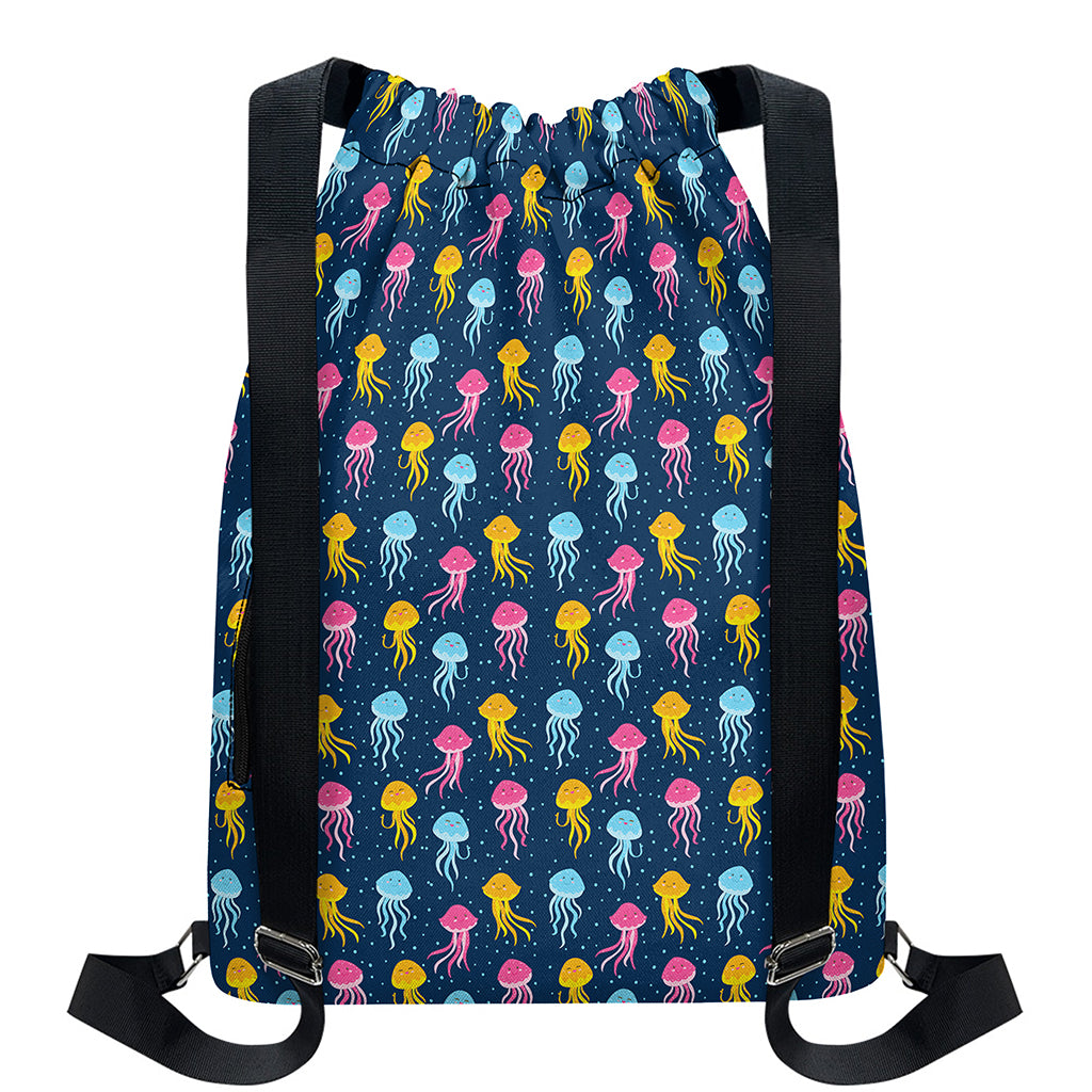Cute Jellyfish Pattern Print Drawstring Backpack