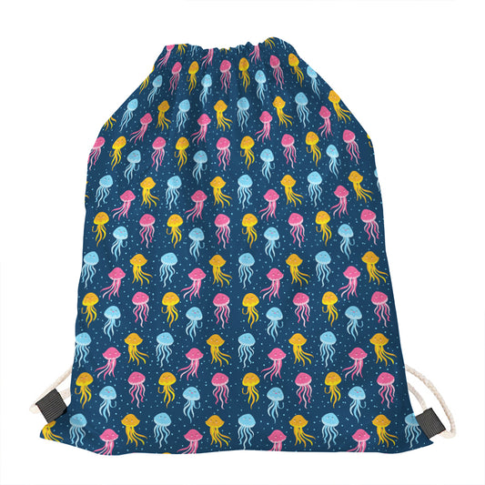 Cute Jellyfish Pattern Print Drawstring Bag