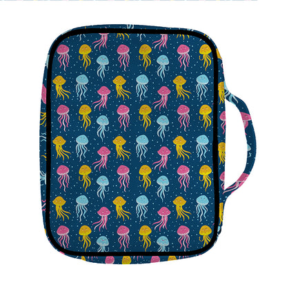 Cute Jellyfish Pattern Print Front Pocket Bible Bag