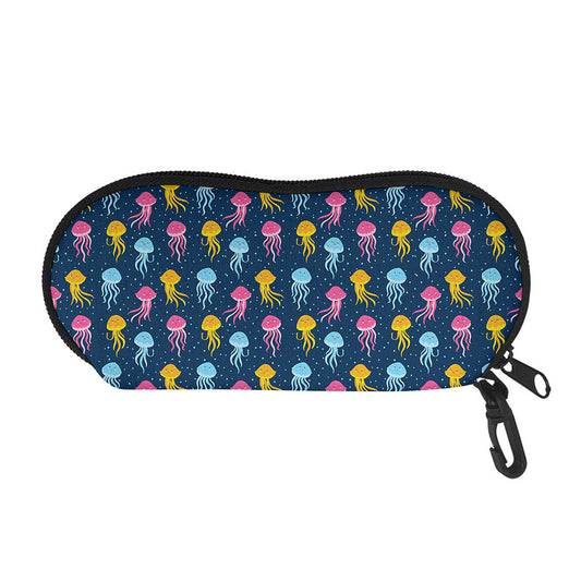 Cute Jellyfish Pattern Print Glasses Case
