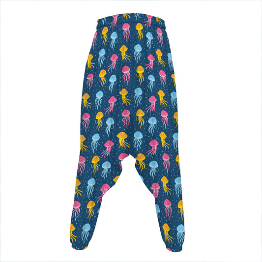 Cute Jellyfish Pattern Print Hammer Pants