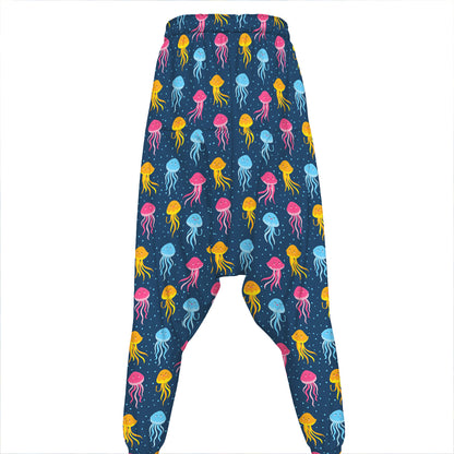 Cute Jellyfish Pattern Print Hammer Pants