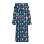 Cute Jellyfish Pattern Print Hooded Bathrobe