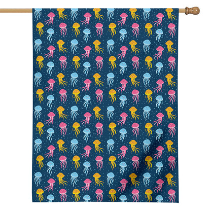 Cute Jellyfish Pattern Print House Flag