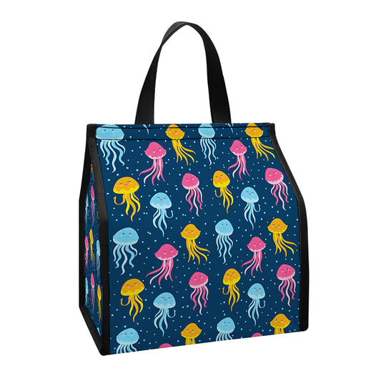 Cute Jellyfish Pattern Print Insulated Lunch Tote