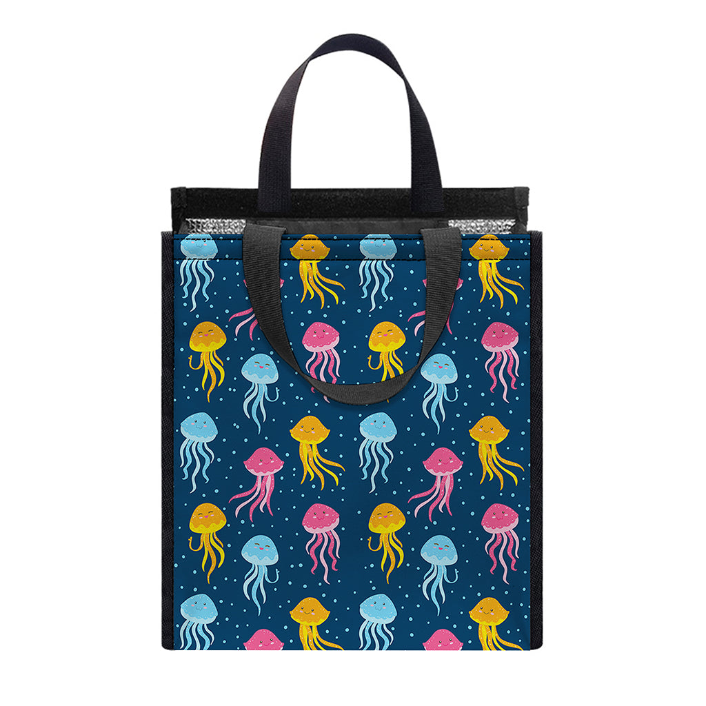 Cute Jellyfish Pattern Print Insulated Lunch Tote