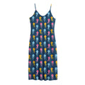Cute Jellyfish Pattern Print Jersey Midi Cami Dress