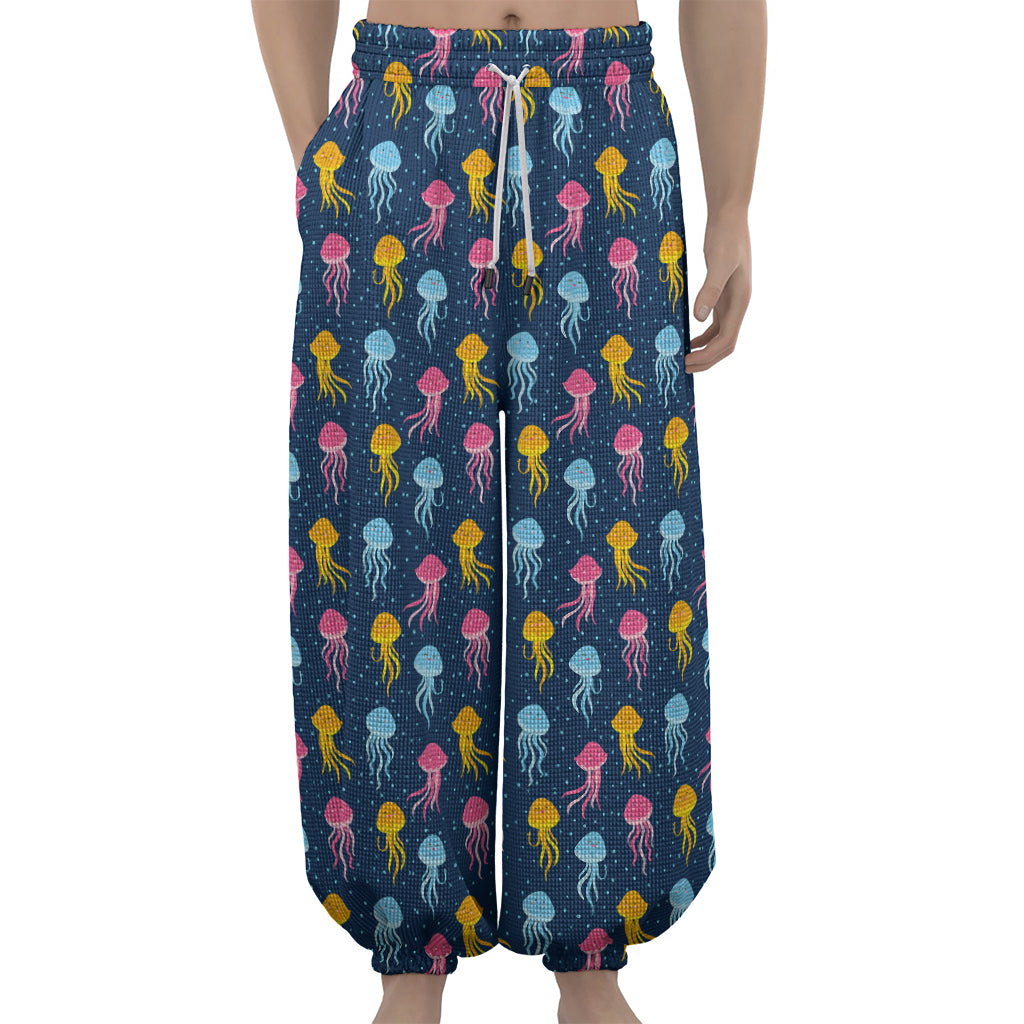 Cute Jellyfish Pattern Print Lantern Pants