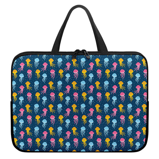 Cute Jellyfish Pattern Print Laptop Sleeve With Handle
