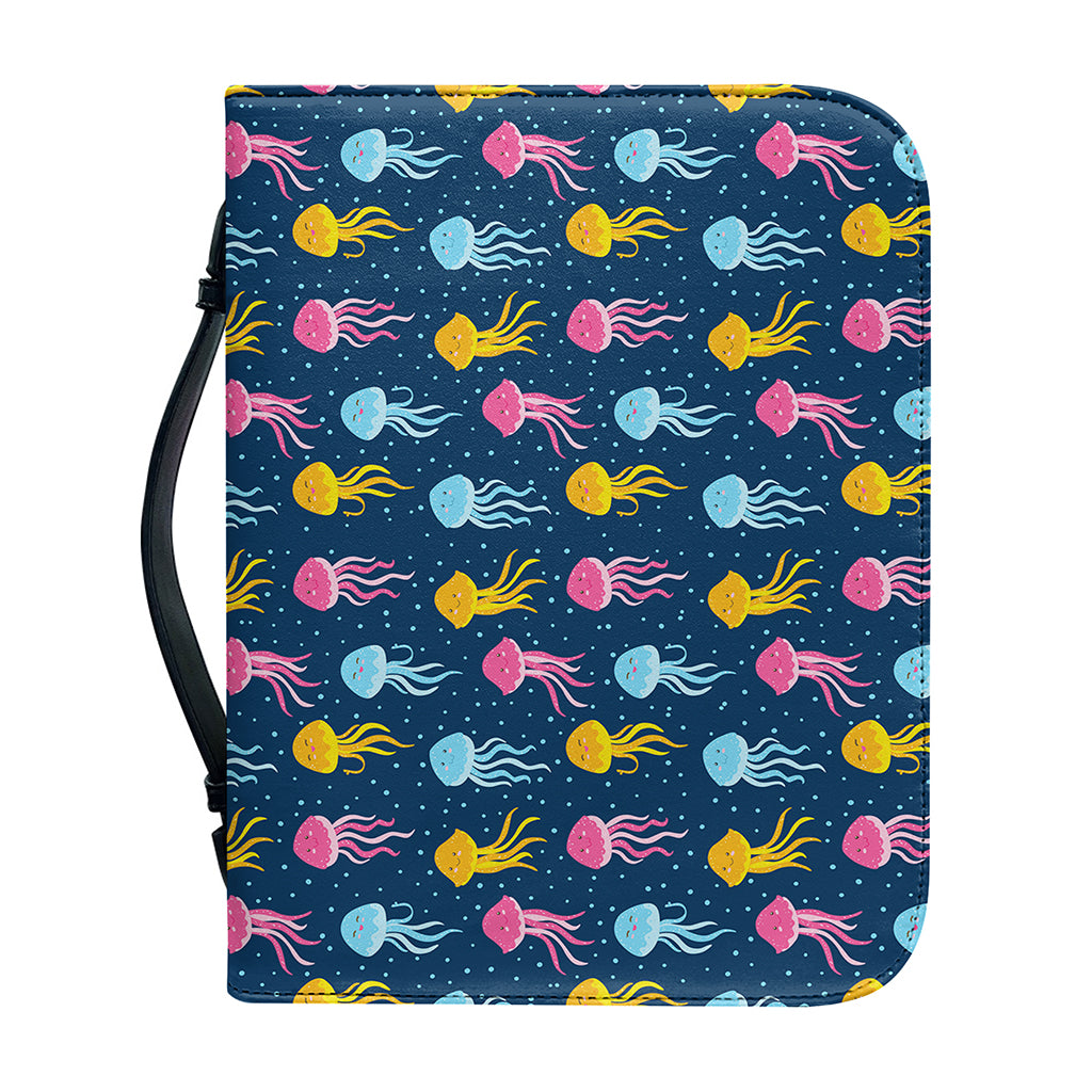 Cute Jellyfish Pattern Print Leather Bible Cover