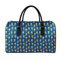 Cute Jellyfish Pattern Print Leather Duffel Bag