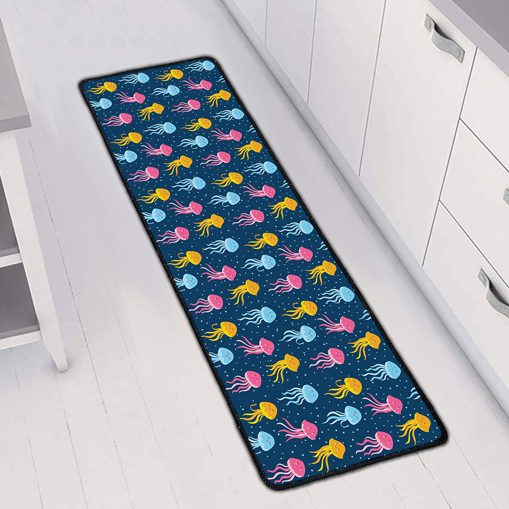 Cute Jellyfish Pattern Print Long Kitchen Mat