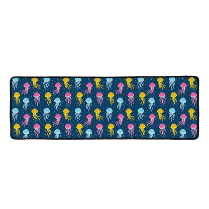 Cute Jellyfish Pattern Print Long Kitchen Mat