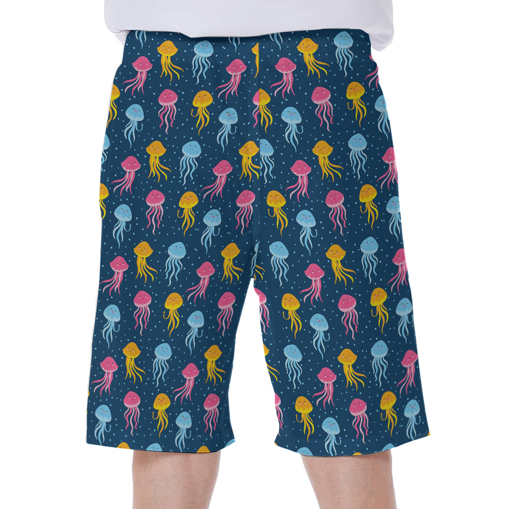 Cute Jellyfish Pattern Print Men's Beach Shorts