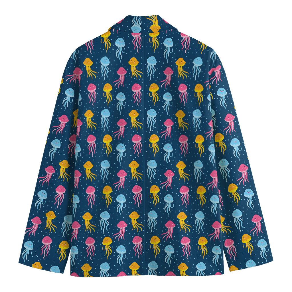 Cute Jellyfish Pattern Print Men's Blazer