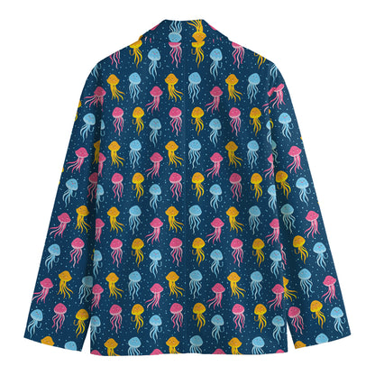 Cute Jellyfish Pattern Print Men's Blazer
