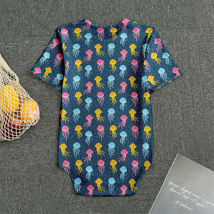 Cute Jellyfish Pattern Print Men's Bodysuit