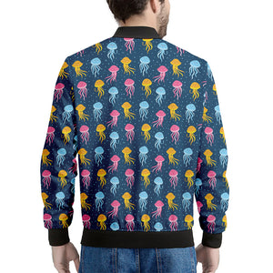 Cute Jellyfish Pattern Print Men's Bomber Jacket