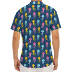 Cute Jellyfish Pattern Print Men's Deep V-Neck Shirt