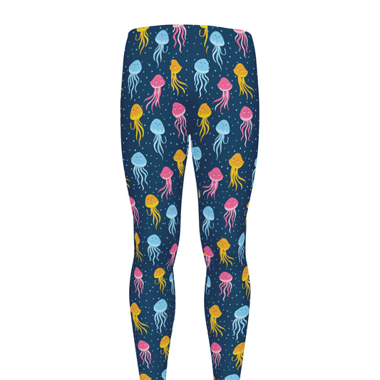 Cute Jellyfish Pattern Print Men's leggings