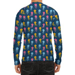 Cute Jellyfish Pattern Print Men's Long Sleeve Rash Guard
