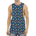 Cute Jellyfish Pattern Print Men's Muscle Tank Top